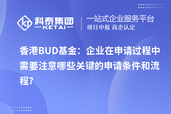 香港BUD基金：企业在申请过程中需要注意哪些关键的申请条件和流程？