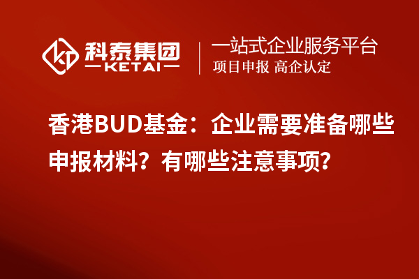 香港BUD基金：企业需要准备哪些申报材料？有哪些注意事项？