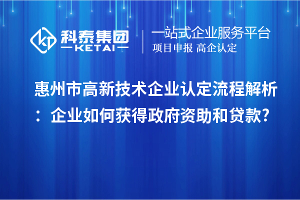 惠州市
流程解析：企业如何获得政府资助和贷款?