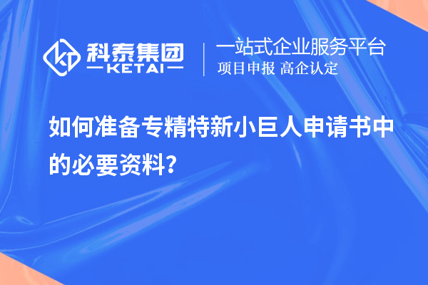 如何准备专精特新小巨人申请书中的必要资料？