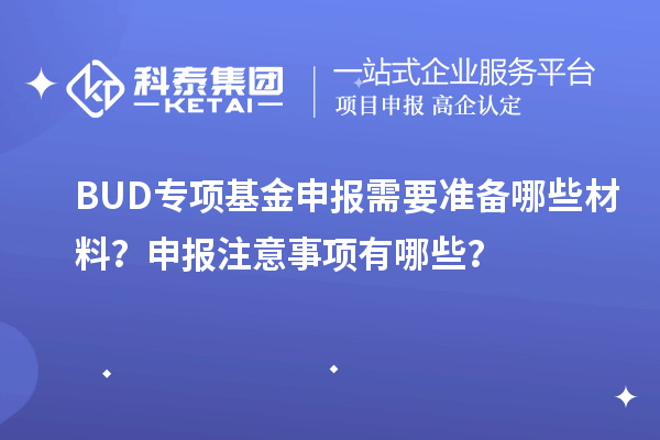 BUD专项基金申报需要准备哪些材料？申报注意事项有哪些？