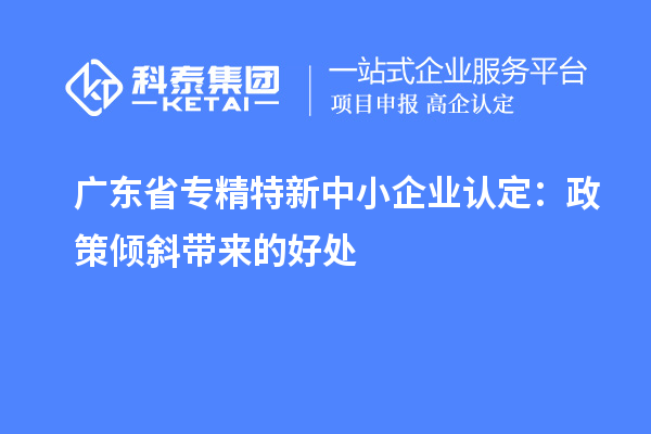 广东省专精特新中小企业认定：政策倾斜带来的好处