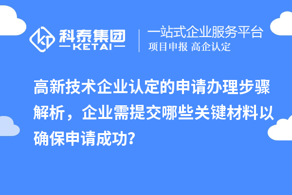 
的申请办理步骤解析，企业需提交哪些关键材料以确保申请成功？