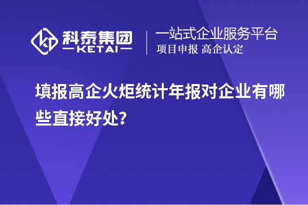  填报高企火炬统计年报对企业有哪些直接好处？