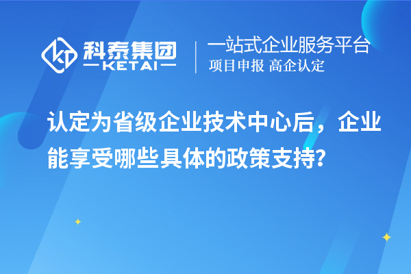 认定为省级企业技术中心后，企业能享受哪些具体的政策支持？