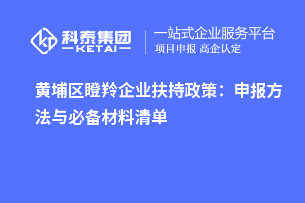 黄埔区瞪羚企业扶持政策：申报方法与必备材料清单