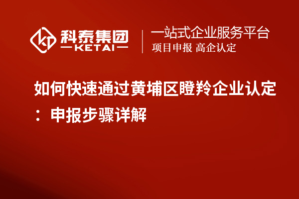 如何快速通过黄埔区瞪羚企业认定：申报步骤详解