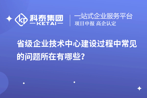 省级企业技术中心建设过程中常见的问题所在有哪些？