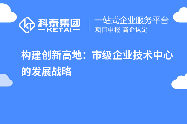 构建创新高地：市级企业技术中心的发展战略