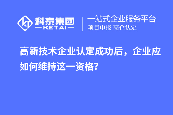 
成功后，企业应如何维持这一资格？