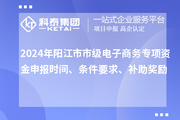 2024年阳江市市级电子商务专项资金申报时间、条件要求、补助奖励