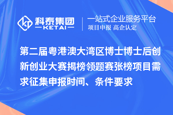 第二届粤港澳大湾区博士博士后创新创业大赛揭榜领题赛张榜项目需求征集申报时间、条件要求