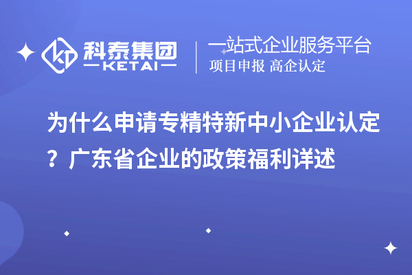 为什么申请专精特新中小企业认定？广东省企业的政策福利详述