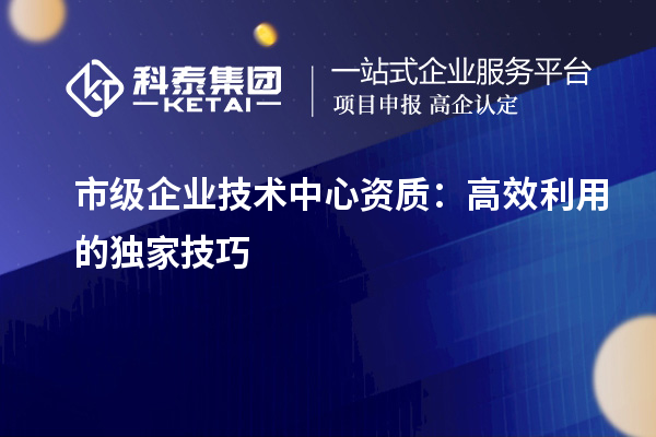 市级企业技术中心资质：高效利用的独家技巧