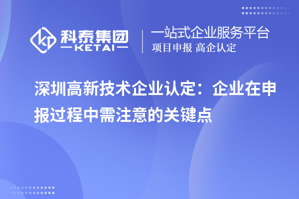 深圳
：企业在申报过程中需注意的关键点