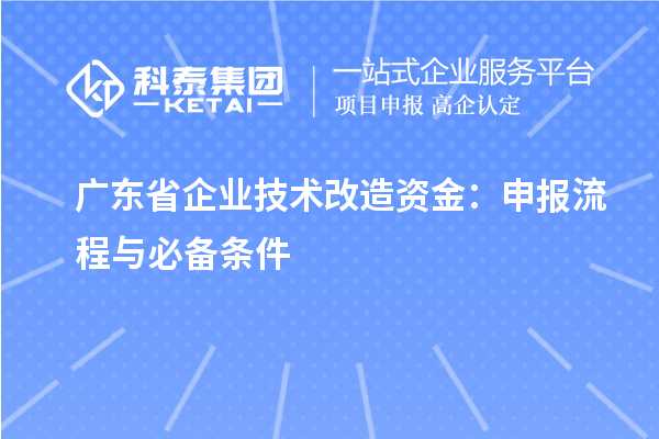 广东省企业技术改造资金：申报流程与必备条件