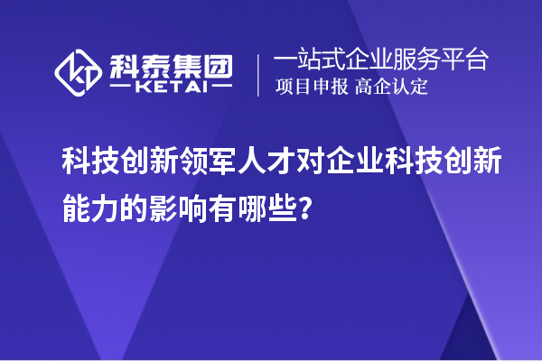 科技创新领军人才对企业科技创新能力的影响有哪些？