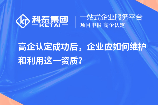 高企认定成功后，企业应如何维护和利用这一资质？