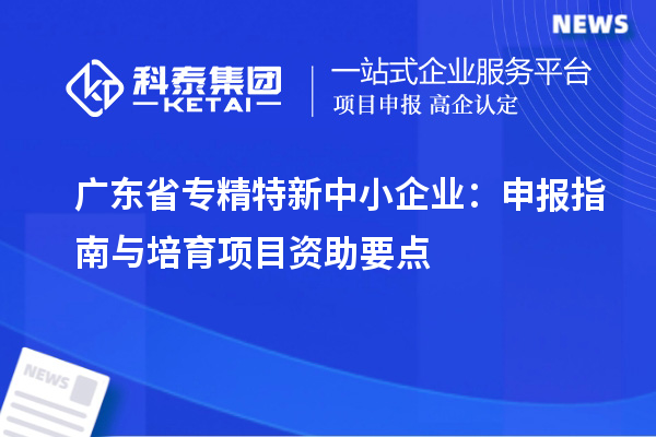 广东省专精特新中小企业：申报指南与培育项目资助要点