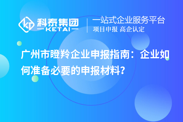 广州市瞪羚企业申报指南：企业如何准备必要的申报材料？