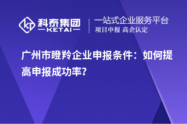 广州市瞪羚企业申报条件：如何提高申报成功率？