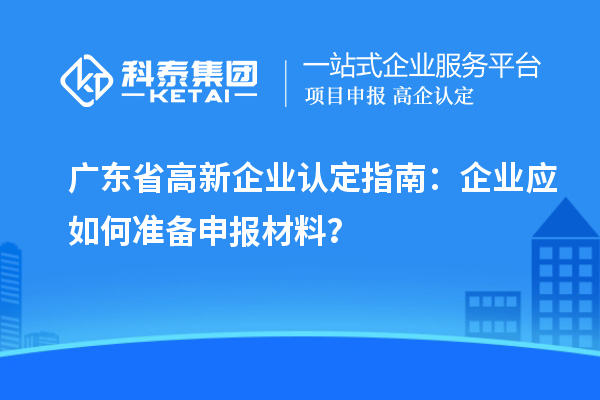 广东省高新企业认定指南：企业应如何准备申报材料？