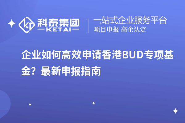 企业如何高效申请香港BUD专项基金？最新申报指南