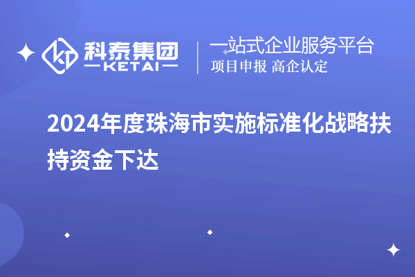 2024年度珠海市实施标准化战略扶持资金下达