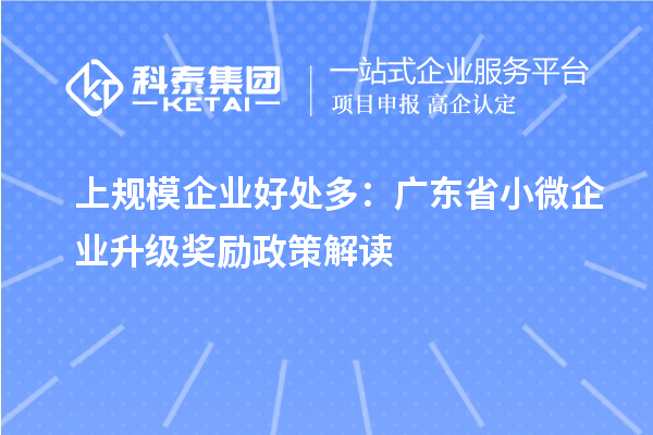 上规模企业好处多：广东省小微企业升级奖励政策解读