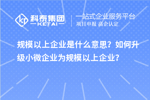 规模以上企业是什么意思？如何升级小微企业为规模以上企业？