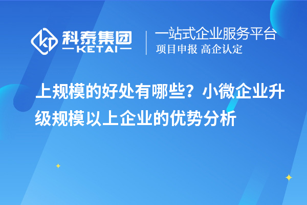 上规模的好处有哪些？小微企业升级规模以上企业的优势分析