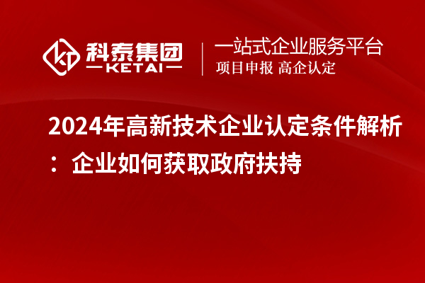 2024年
条件解析：企业如何获取政府扶持