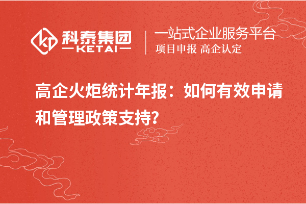 高企火炬统计年报：如何有效申请和管理政策支持？