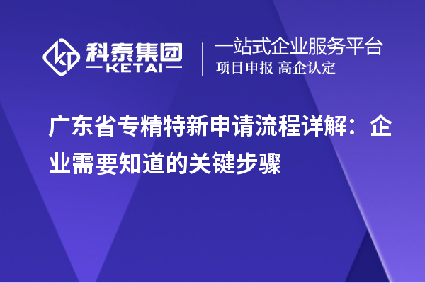 广东省专精特新申请流程详解：企业需要知道的关键步骤