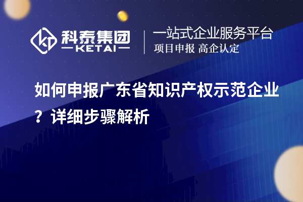 如何申报广东省知识产权示范企业？详细步骤解析