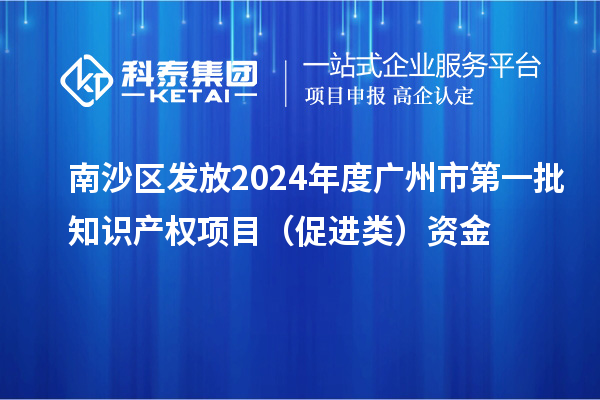 南沙区发放2024年度广州市第一批知识产权项目（促进类）资金