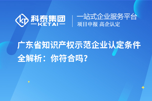 广东省知识产权示范企业认定条件全解析：你符合吗？