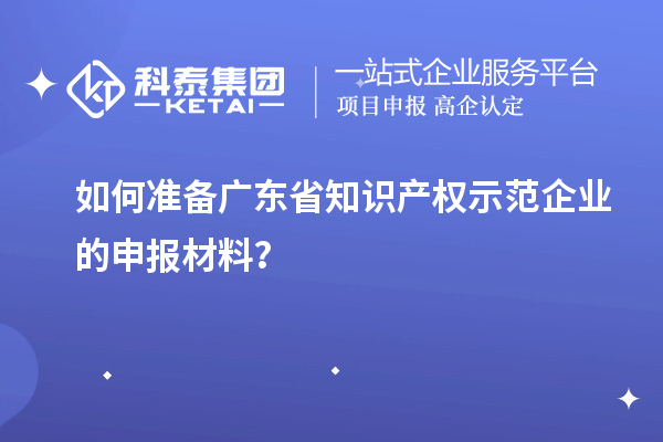 如何准备广东省知识产权示范企业的申报材料？