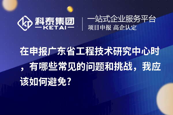 在申报广东省工程技术研究中心时，有哪些常见的问题和挑战，我应该如何避免?