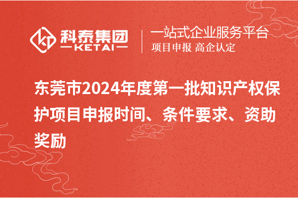 东莞市2024年度第一批知识产权保护项目申报时间、条件要求、资助奖励