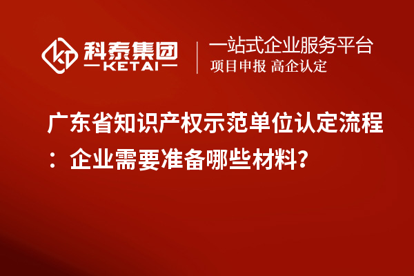 广东省知识产权示范单位认定流程：企业需要准备哪些材料？