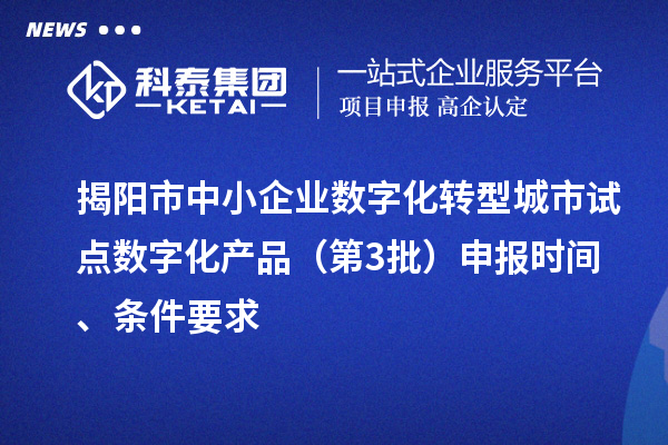 揭阳市中小企业数字化转型城市试点数字化产品（第3批）申报时间、条件要求