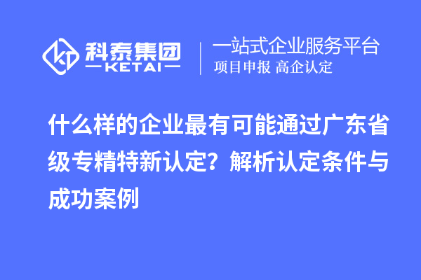 什么样的企业最有可能通过广东省级专精特新认定？解析认定条件与成功案例