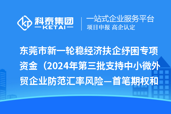 东莞市新一轮稳经济扶企纾困专项资金（2024年第三批支持中小微外贸企业防范汇率风险—首笔期权和首办户项目）初审结果的公示