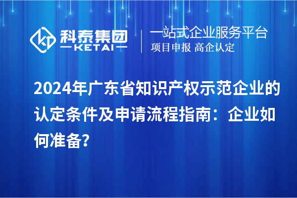 2024年广东省知识产权示范企业的认定条件及申请流程指南：企业如何准备？