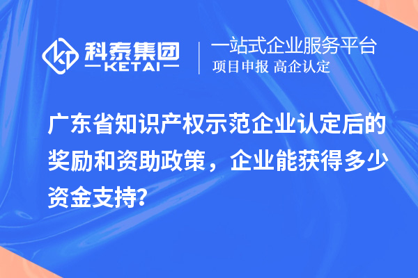 广东省知识产权示范企业认定后的奖励和资助政策，企业能获得多少资金支持？