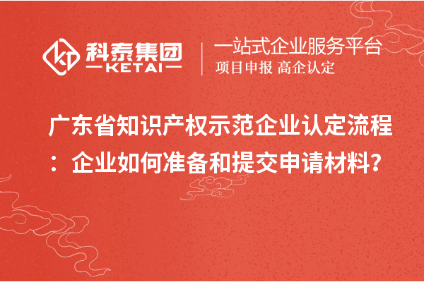 广东省知识产权示范企业认定流程：企业如何准备和提交申请材料？