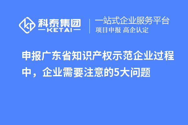 申报广东省知识产权示范企业过程中，企业需要注意的5大问题