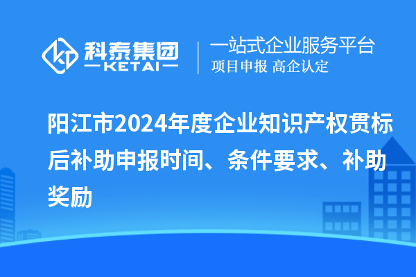 阳江市2024年度企业知识产权贯标后补助申报时间、条件要求、补助奖励