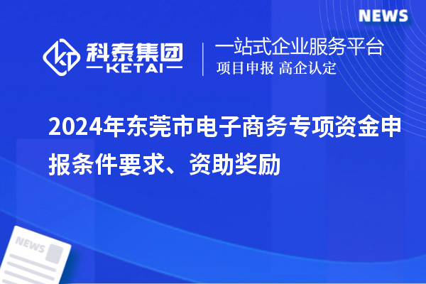 2024年东莞市电子商务专项资金申报条件要求、资助奖励